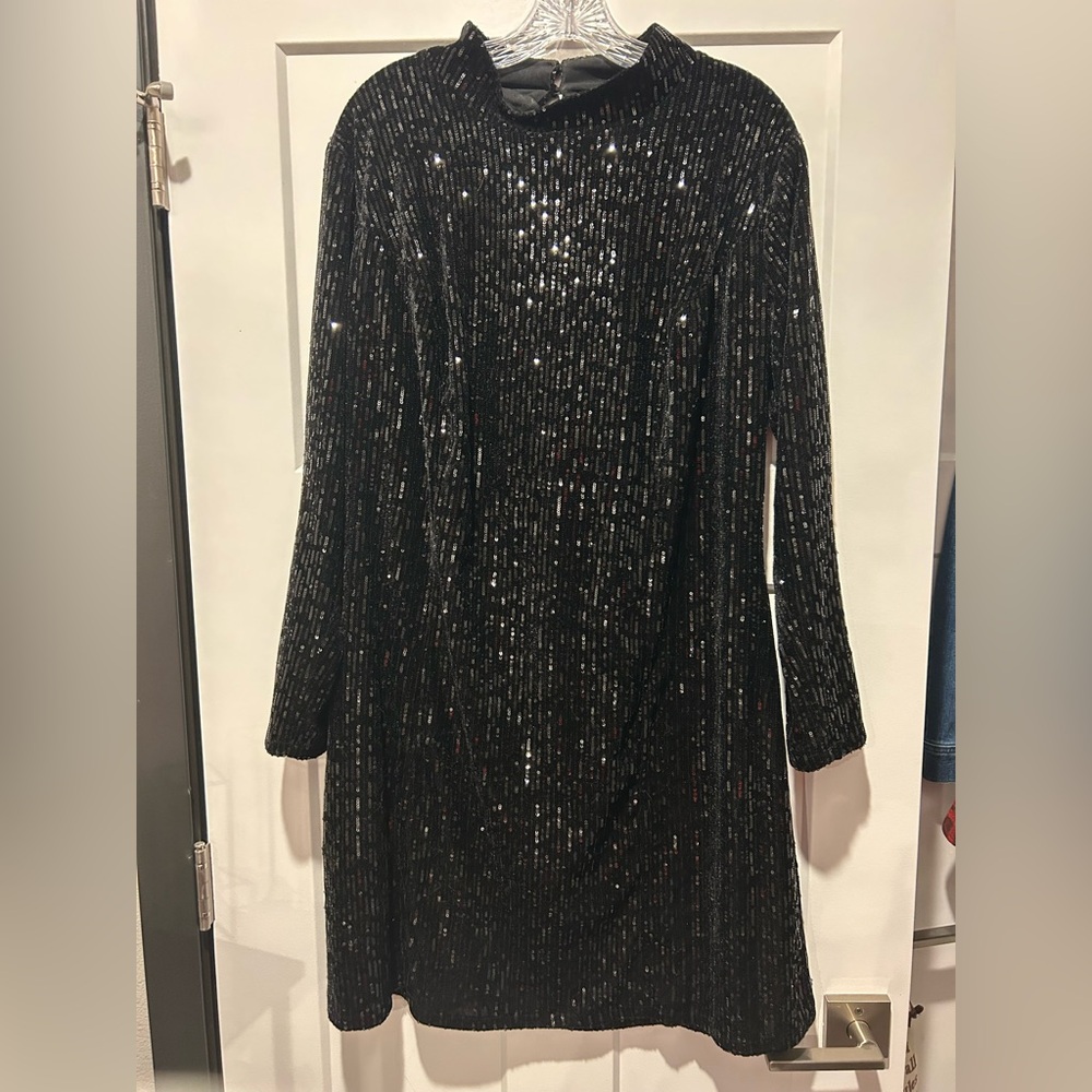 Francesca's Collections Black Sequin Mini Dress